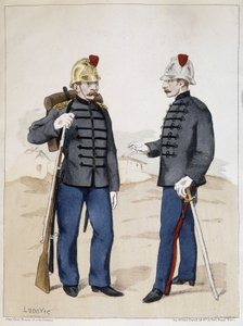 Vigili del fuoco nel 1889 - disegno di Ludovic, Arts Deco da French School