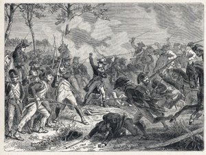 Prima coalizione: Lazare Nicolas Marguerite Carnot (1753-1823) durante la battaglia di Wattignies che oppone le truppe francesi all