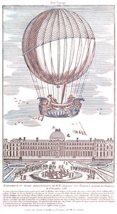 Primo volo umano con pallone a idrogeno, 1783 da French School