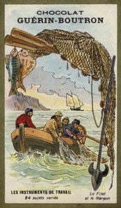 Rete da pesca e arpione da French School