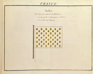 Bandiera di un principe della famiglia reale, da Pavillons des Puissances Maritimes da French School
