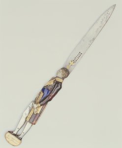 Coltello pieghevole (acciaio con decorazione in smalto) da French School