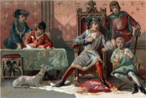 Per distrazione, il re di Francia Carlo VI (1368-1422) giocava a carte. da French School