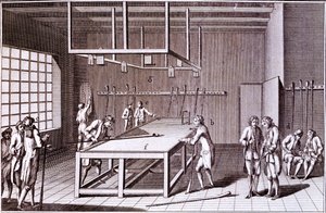 Forma di biliardo giocata in Francia, metà XVIII secolo