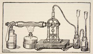 Specchio rotante di Foucault per la misurazione della velocità della luce, copia di Boris Mestchersky, illustrazione da Histoire de la Nation Francaise, Sciences, Volumi I & II, di Gabriel Hanotaux