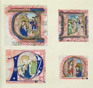 Quattro iniziali istoriate raffiguranti l