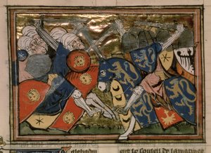 Battaglia di Gerusalemme nel 1187, da Le Roman de Godefroi de Bouillon