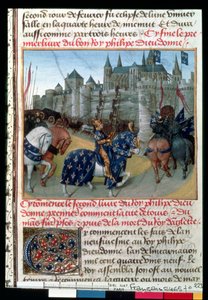 Presa di Tours da Filippo Augusto (1165-1223) Re di Francia nel 1202 da French School