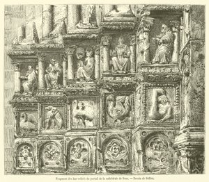 Frammento dei bassorilievi del portale della cattedrale di Sens da French School