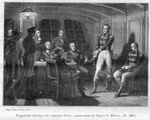 Francois Ponee II (1775-1863), il comandante della Medusa, fedele napoleonico, offre all