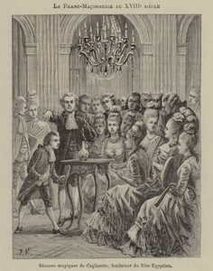 Massoneria nel XVIII secolo: seduta magica condotta da Alessandro Cagliostro, fondatore del Rito Egizio da French School