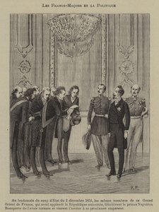Massoni e politica (incisione) da French School