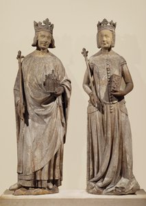 Il re francese Carlo V e Giovanna di Borbone (pietra)