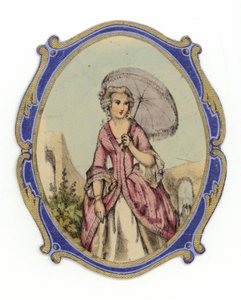 Signora francese con parasole da French School