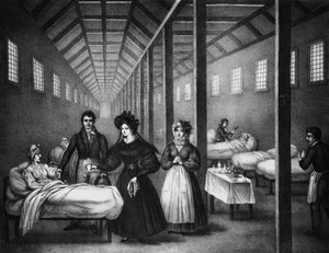 La Regina di Francia Maria Amalia che visita un ospedale, giugno 1832