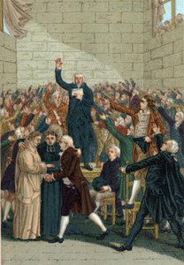 Rivoluzione Francese (1789-1799). Il Giuramento della Pallacorda a Versailles il 20 giugno 1789 al centro di Jean Sylvain Bailly (1736-1793)