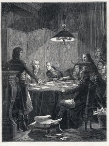Rivoluzione Francese: Riunione del Comitato di Salvezza Pubblica, un governo rivoluzionario istituito dalla Convenzione Nazionale nel 1793. da French School