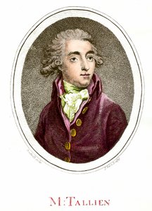 Rivoluzione francese: Ritratto di Jean Lambert Tallian (1767-1820) rivoluzionario francese. Incisione del XVIII secolo. Collezione privata da French School