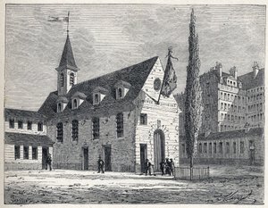 Rivoluzione Francese: luogo di incontro del club dei Giacobini a Parigi, un ex convento nel quartiere di Saint-Honoré. Incisione del 1889. Collezione privata