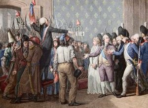 Rivoluzione francese: la marcia sulle Tuileries, 20 giugno 1792 - Rivoluzione francese - Attacco al Palazzo delle Tuileries, 20 giugno 1792 - Il giorno del 20 giugno 1792 al Castello delle Tuileries. Il re Luigi XVI si presenta davanti al popolo e riscalda da French School