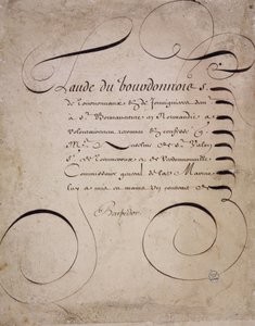 Calligrafia francese: Lettera della camera dei conti di Louis Barbedor intorno al 1640. da French School