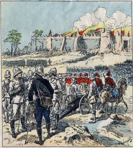 Spedizione francese in Dahomey (attuale Benin). Il generale Dodds forma le sue colonne d