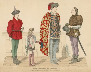 Signore francese e servitori, metà XV secolo da French School
