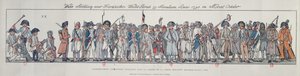 Soldati francesi in Germania, 1795 (incisione a colori)