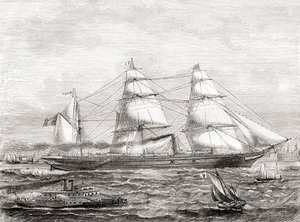 Transatlantico a vapore francese Pereire (1866-1888), da Les Merveilles de la Science, pub.1870 da French School