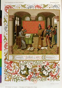 Froissart (1333-140001) che scrive le sue cronache (facsimile di Ms. 5190)