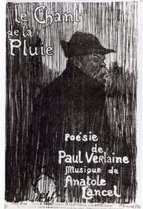 Copertina della partitura musicale Le Chant de la pluie, da una poesia di Paul Verlaine, 1844 da French School