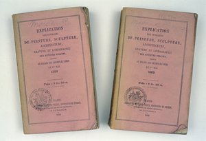 Copertine di due cataloghi del Salon francese donati a Mr e Mrs Bowes, 1868 da French School