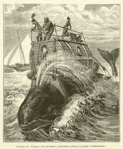 Frontespizio del Viaggio a Dorso di Balena, Racconto Illustrato, Pubblicato dal Giornale La Ricreazione da French School