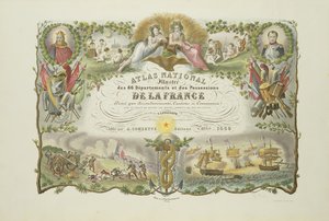 Frontespizio di Atlas Nacional Illustre des 86 Departments et des Possessions de la France, di Victor Levasseur 1856 da French School