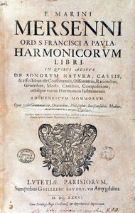 Frontespizio di Harmonie universelle di Marin Mersenne da French School