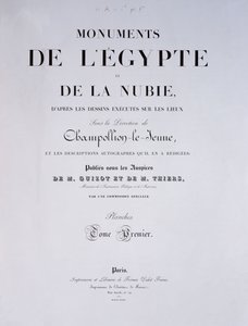 Frontespizio del 1° Volume di Monuments de l