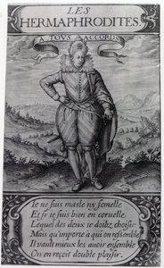 Frontespizio di Les Hermaphrodites di Thomas Artus, 1605 da French School