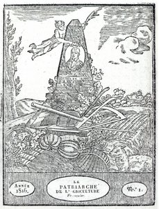 Frontespizio di un almanacco agricolo con un ritratto di Olivier de Serres (1539-1619) 1816 da French School