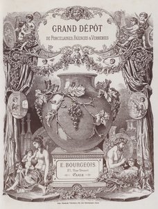 Frontespizio del catalogo del Grand Depot de Porcelaines, Faiences et Verreries da French School