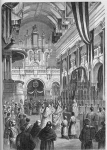 Funerale del Maresciallo Pélissier (1794-1864), Duca di Malakoff: famoso servizio funebre nella chiesa degli Invalides, 9 giugno da French School