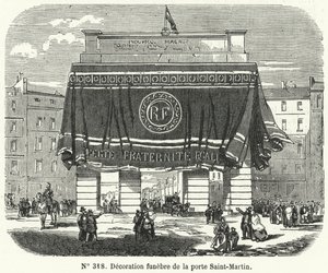 Decorazione funebre della Porte Saint-Martin in onore delle vittime della rivolta dei giorni di giugno, Parigi da French School