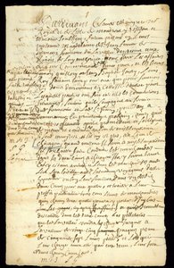 Contratto di commercio di pellicce tra Francois Francoeur e quattro voyageurs per il trasporto di merci e l