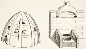 Forni, come usati da scienziati e alchimisti nel Medioevo, da Scienza e Letteratura nel Medioevo di Paul Lacroix, pubblicato a Londra nel 1878