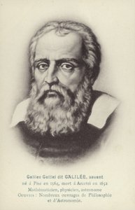 Galileo Galilei (1564-1642), fisico, matematico e astronomo italiano (litografia) da French School