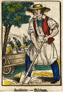 Giardiniere; Serie sui mestieri, immagine di Epinal del XIX secolo