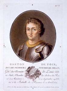 Gastone di Foix, Duca di Nemours, da Portraits des grands hommes, femmes illustres, et sujets memorables de France, pubblicato 1787-92 da French School