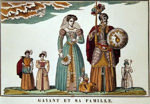 Gayant e la sua famiglia, Imagerie de Lille da French School