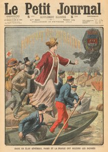 Generosità della città di Parigi e della Francia nel salvare le vittime delle inondazioni, illustrazione da 