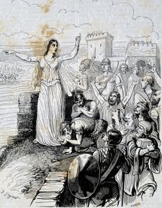 Genoveffa rassicura il popolo di Parigi - in "Histoire de France" di L.-P. Anquetil