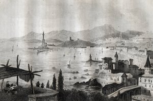 Genova - Genes - Genova - Incisione da "Italy Picturesque" di M. de Norvins, Ch. Nodier 1834-1836